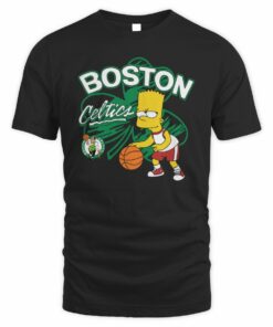 Bart Simpson Boston Celtics Shamrock Basketball NBA T-Shirt