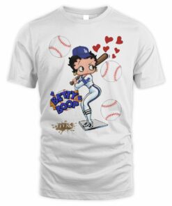 Betty Boop Dodgers LA Baseball Cartoon T-Shirt