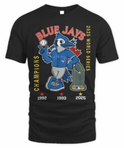 Toronto Blue Jays 1992 1993 2025 World Series Champions Mascot T-Shirt