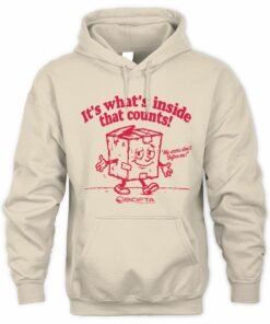 BIDFTA It's What's Inside That Counts Cartoon Box Slogan Hoodie