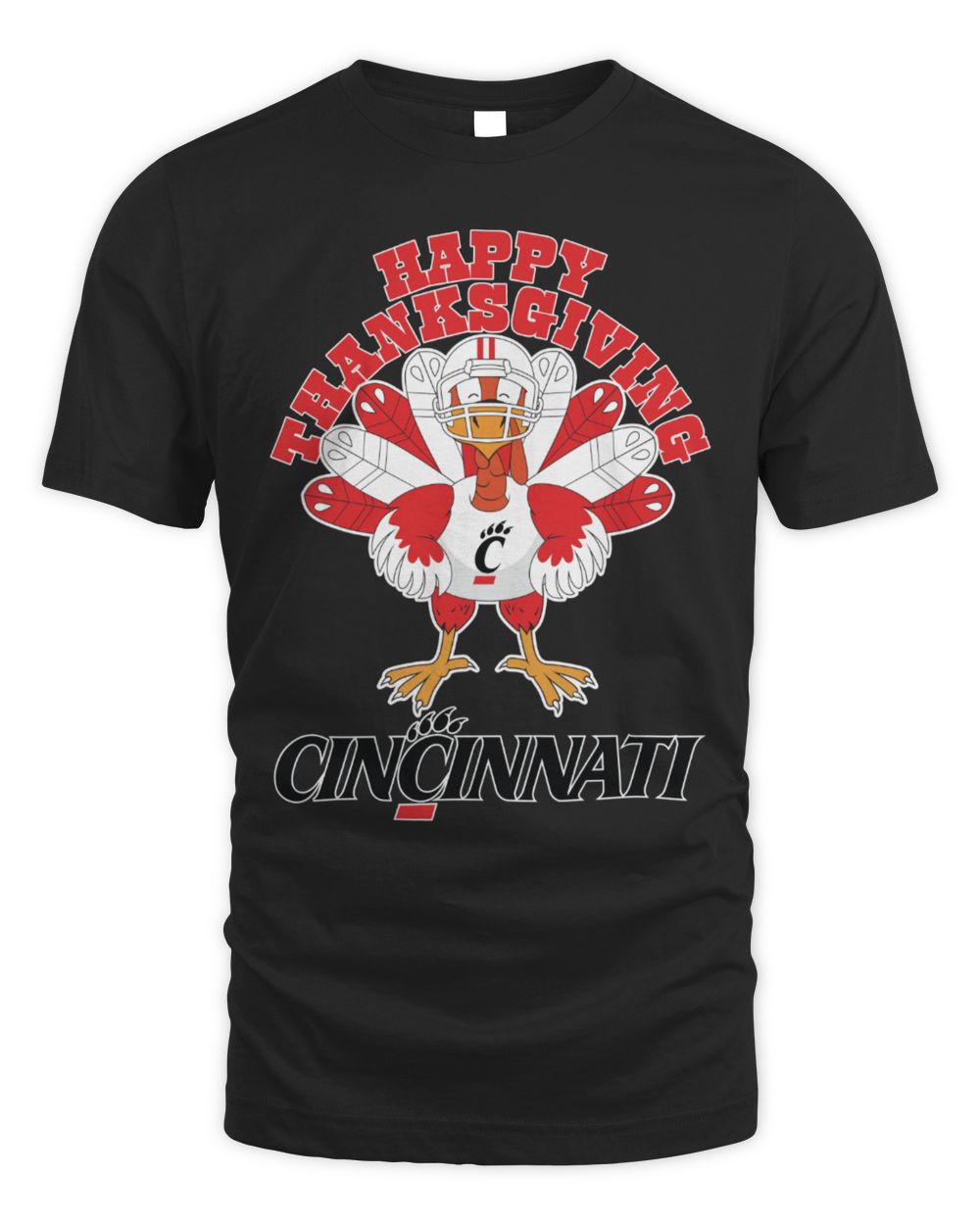 Cincinnati Bearcats Happy Thanksgiving Turkey T-Shirt