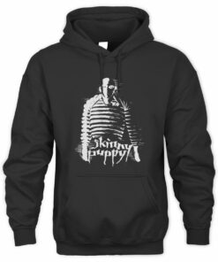 Skinny Puppy Merch Stripes Black Hoodie