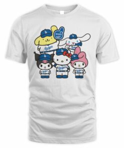 Hello Kitty And Friends Los Angeles Dodgers Baseball T-Shirt