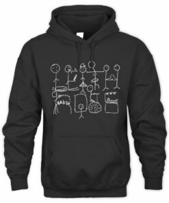 Leith Ross Merch Leith Ross Stick Figures Unisex Softstyle Black Hoodie