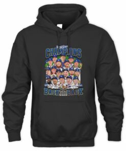 Dodgers Back To Back Champions Team Trophy Graphic Hoodie