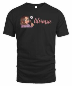 Lilsimsie Shop Lilsimsie Logo Cartoon Girl Heart Bubble Illustration Graphic T-Shirt