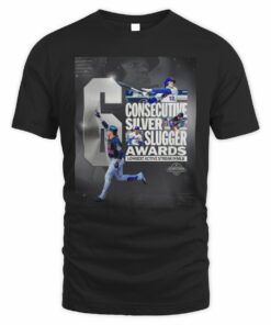 Consecutive Silver Slugger Winner Six Straight Awards Mets 22 MLB T-Shirt