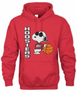 Indiana Hoosiers Peanuts Snoopy Mascot College Basketball Hoodie