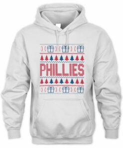 Philadelphia Phillies Christmas Baseball Trees Presents Ugly Sweater Hoodie
