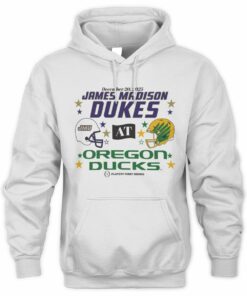 Oregon Ducks & JMU Dukes 2025 CFP First Round Matchup Official Hoodie
