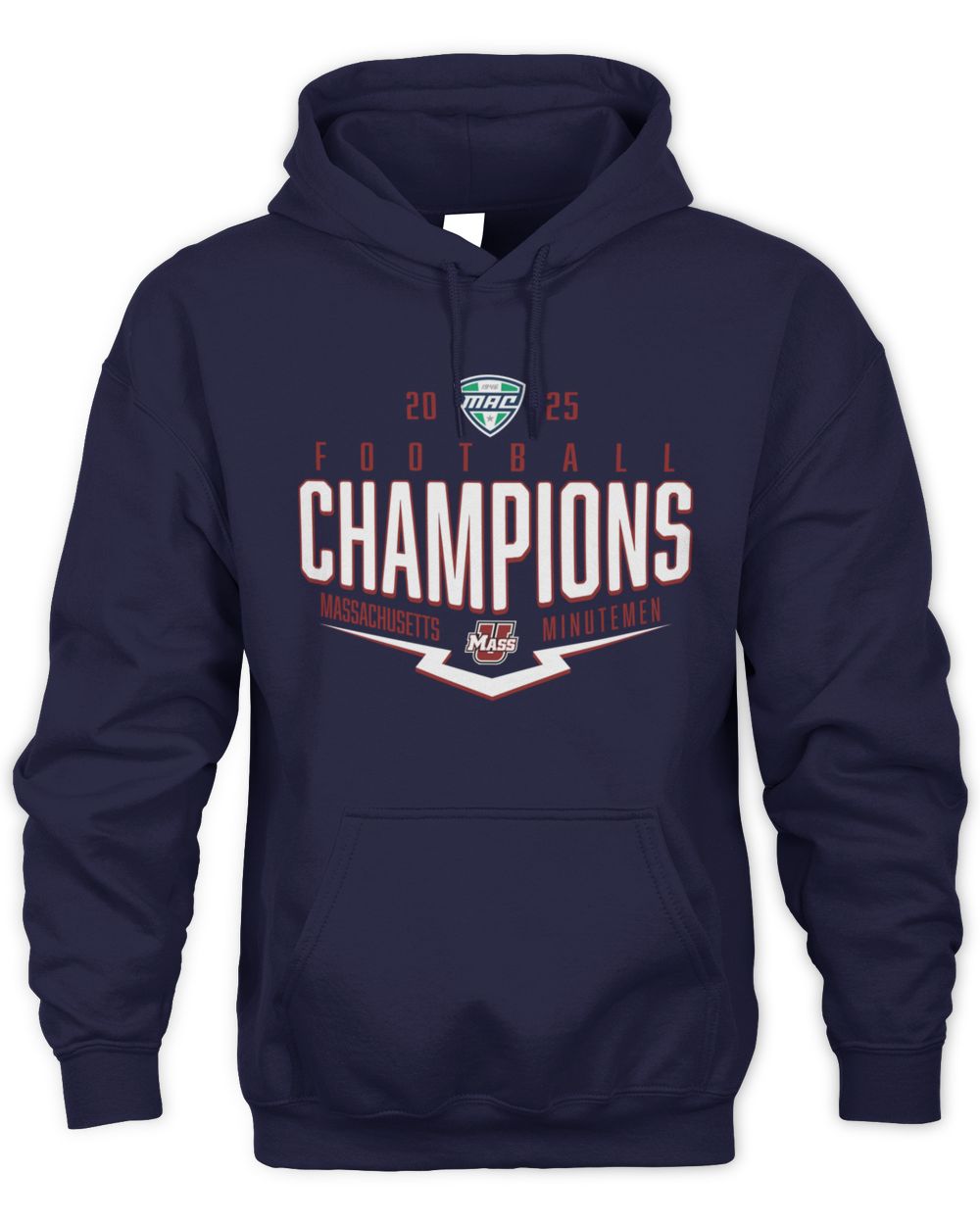 Massachusetts Minutemen 2025 MAC Football Champions Logo Graphic Hoodie