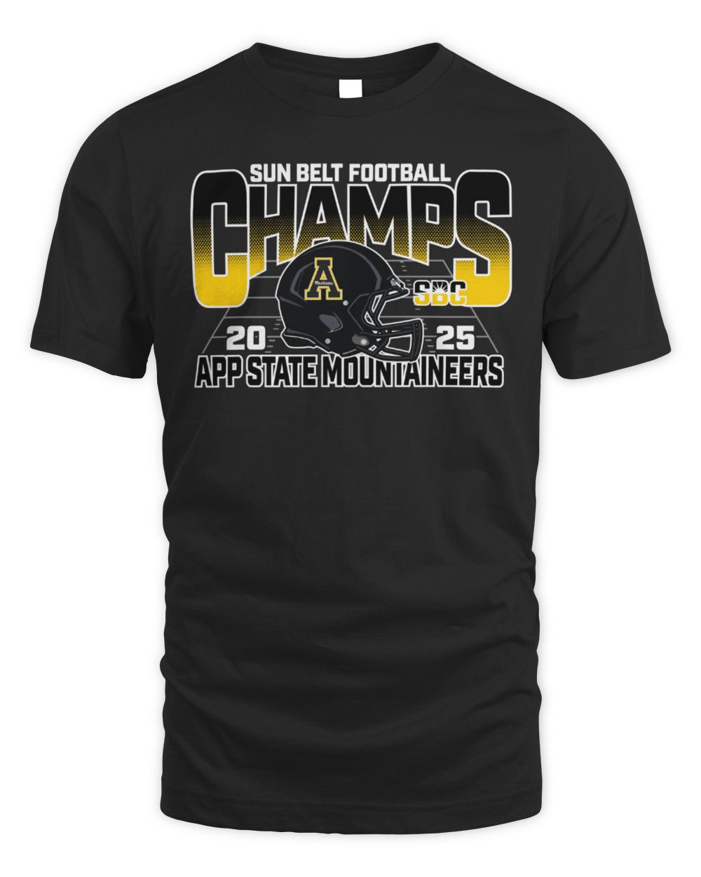 App State Mountaineers 2025 Sun Belt Football Champs Helmet T-Shirt