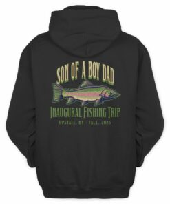 Son Of A Boy Dad Fishing Trip Pocket Merch Hoodie