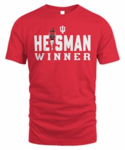 Fernando Mendoza Mens Crimson Indiana Hoosiers 2025 Heisman Winner T Shirt