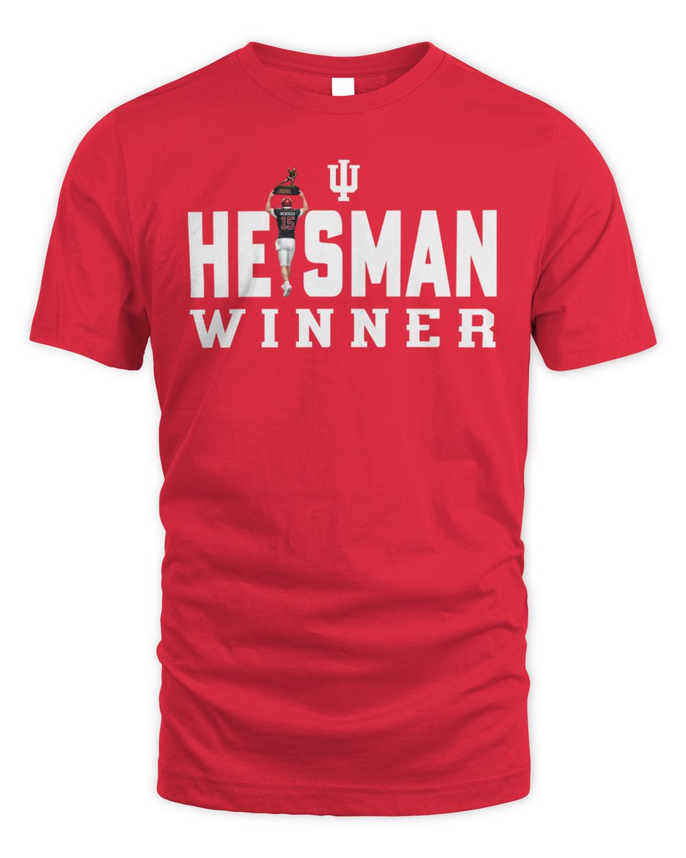 Fernando Mendoza Mens Crimson Indiana Hoosiers 2025 Heisman Winner T Shirt