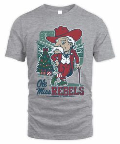 Ole Miss Rebels Mascot Santa Claus Holiday Christmas Football Gift Shirt