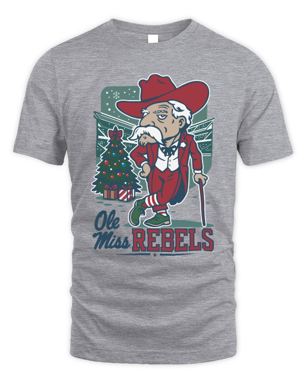 Ole Miss Rebels Mascot Santa Claus Holiday Christmas Football Gift Shirt