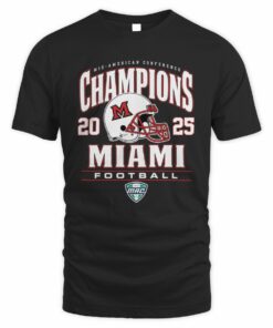 Miami RedHawks Helmet 2025 MAC Football Champions T-Shirt