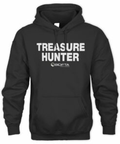 BIDFTA Treasure Hunter Black Graphic Slogan Hoodie