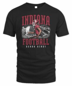 Roman Hemby Indiana Hoosiers Black Illustrated Football T-Shirt