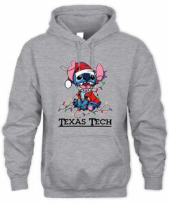 Texas Tech Red Raiders Stitch Santa Christmas Lights Hoodie