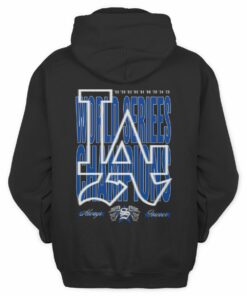 LA Dodgers World Series Champions Years Blue White Graphic Hoodie