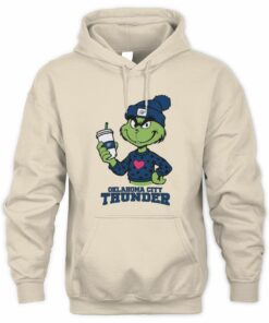Oklahoma City Thunder Grinch Christmas Coffee Heart Basketball Holiday Hoodie