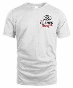 Men's White Georgia Bulldogs 2025 SEC Football Champions Trophy T-Shirt