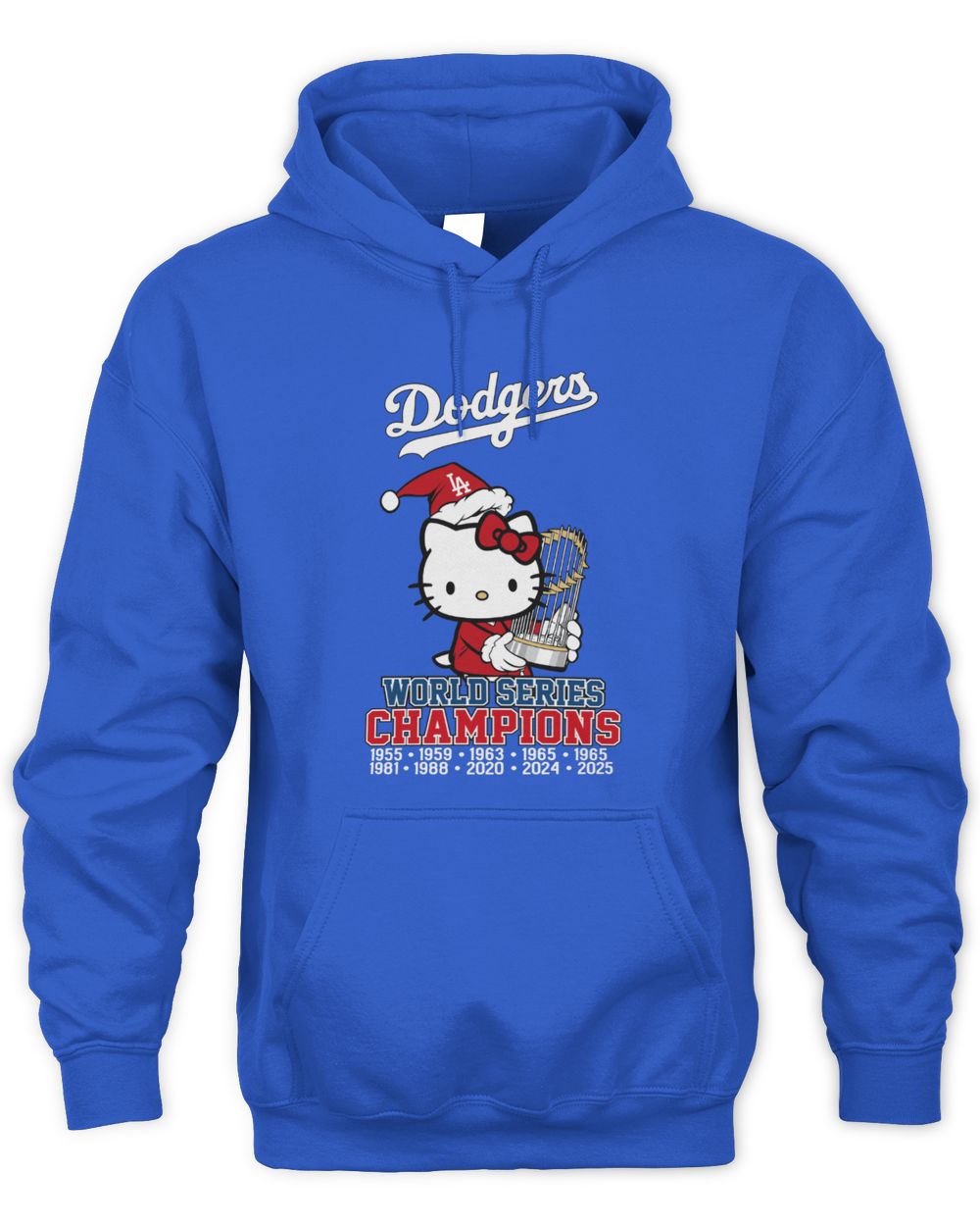 Dodgers World Series Champions Hello Kitty Christmas All Championship Years Hoodie