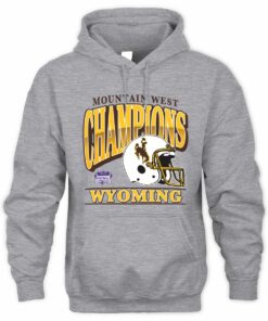 Wyoming Cowboys Football Helmet Vintage 2025 Mountain West Champs Hoodie