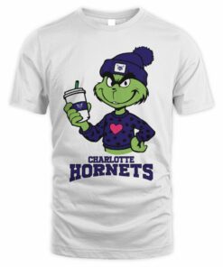 Charlotte Hornets Grinch Heart Christmas Basketball T-Shirt