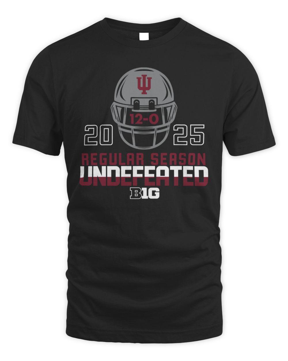 Indiana Hoosiers Black Blue 84 Football 2025 Undefeated Regular Season Short Sleeve T Shirt