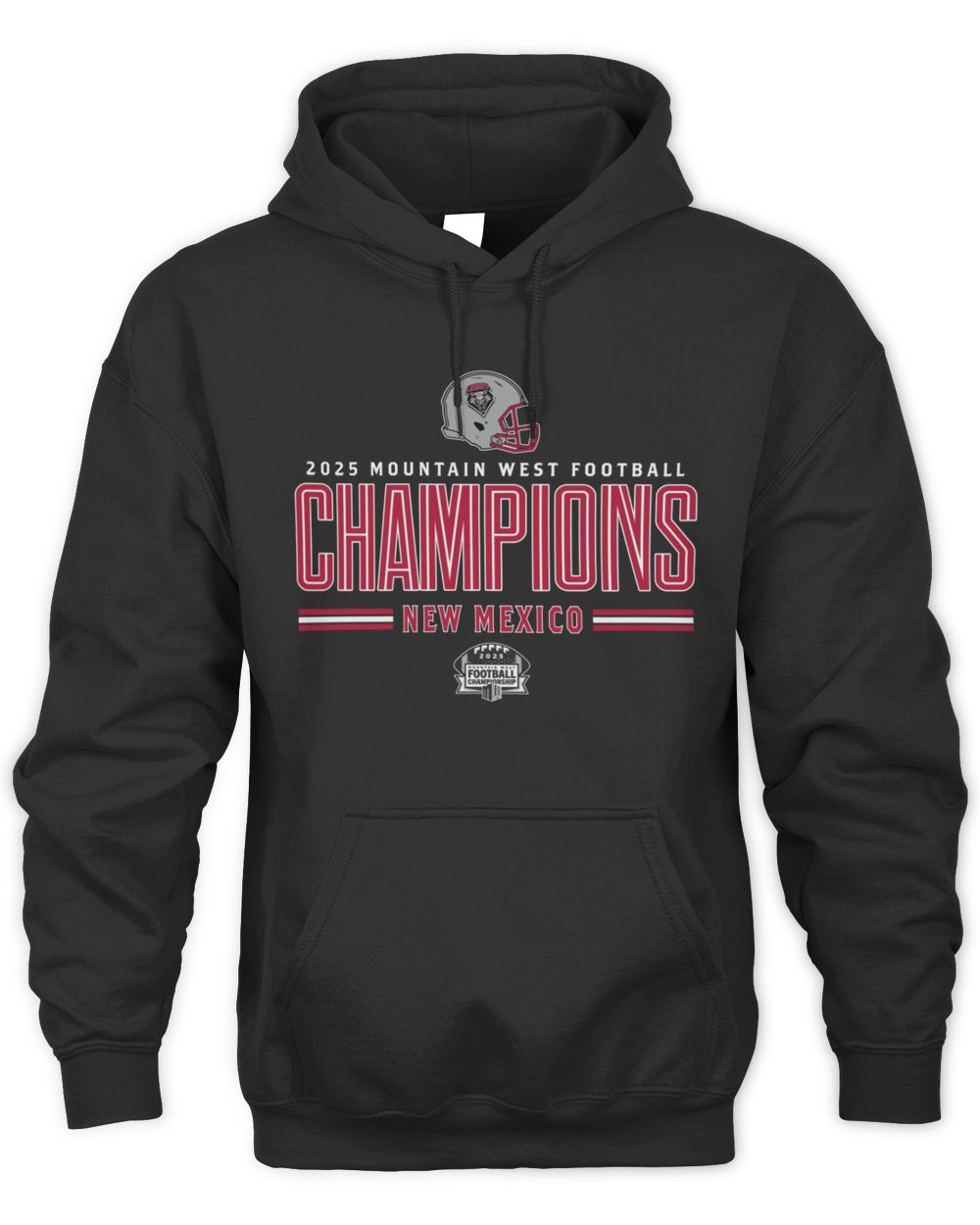 New Mexico Lobos Helmet 2025 Mountain West Conference Champions Hoodie
