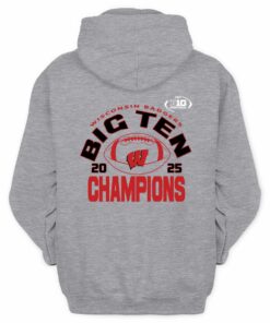Big Ten Football Champions 2025 Wisconsin Badgers Official Fan Hoodie