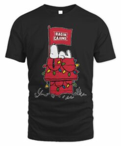 Louisiana Ragin' Cajuns Snoopy House Holiday Lights T-Shirt
