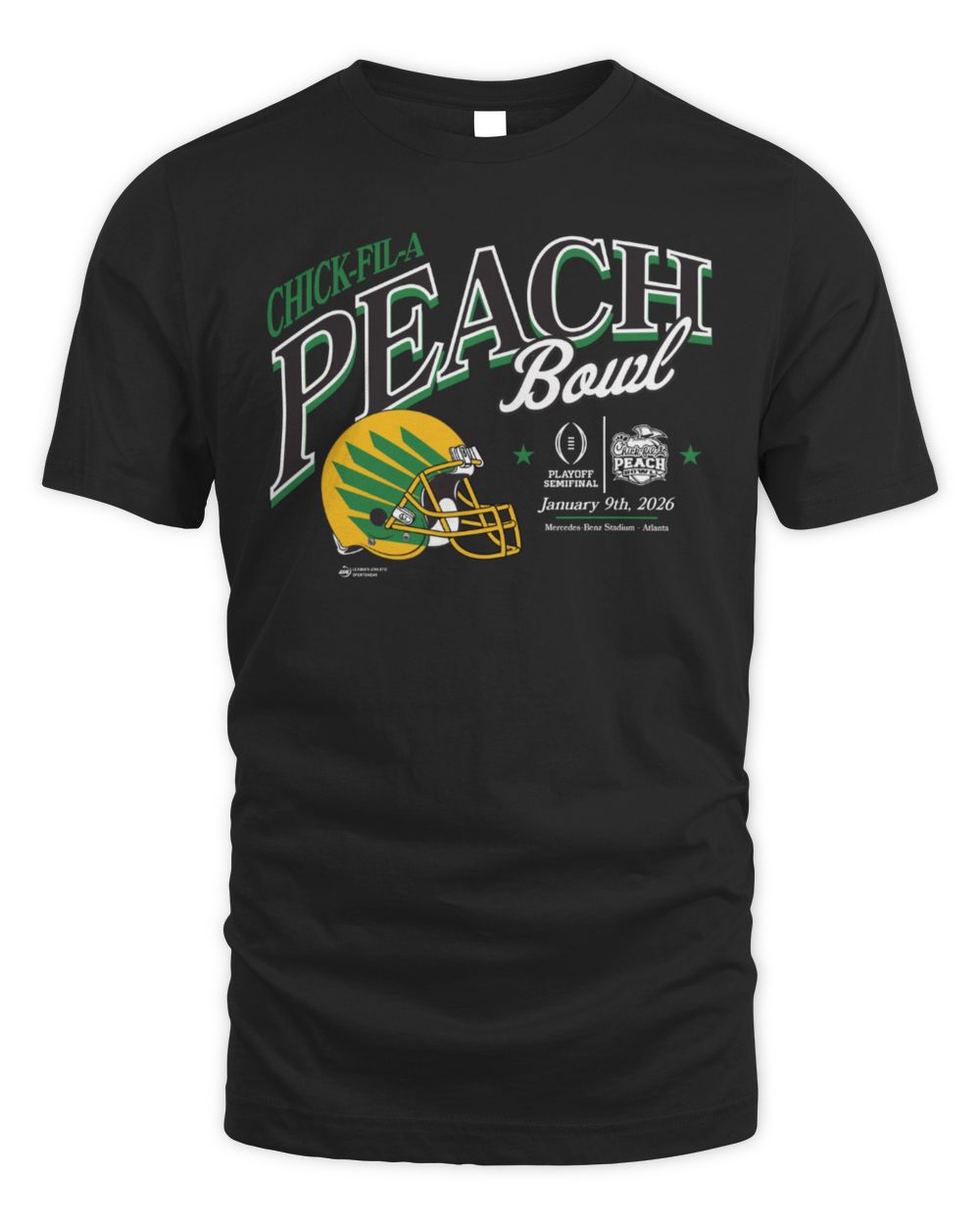 2026 Chick-fil-A Peach Bowl OREGON Black LST T Shirt