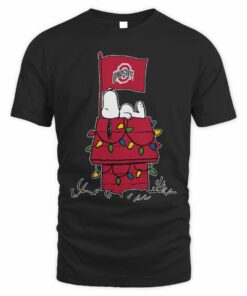 Ohio State Buckeyes Snoopy House Holiday Lights T-Shirt