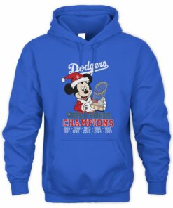 Dodgers World Series Champions Mickey Mouse Christmas All Championship Years Hoodie