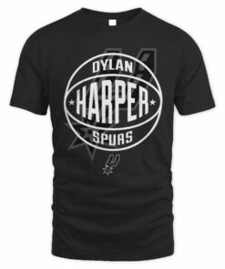 Dylan Harper San Antonio Spurs Name And Number Circle Logo T-Shirt