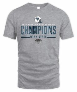Utah State Aggies 2025 Mountain West Football Champions Helmet T-Shirt
