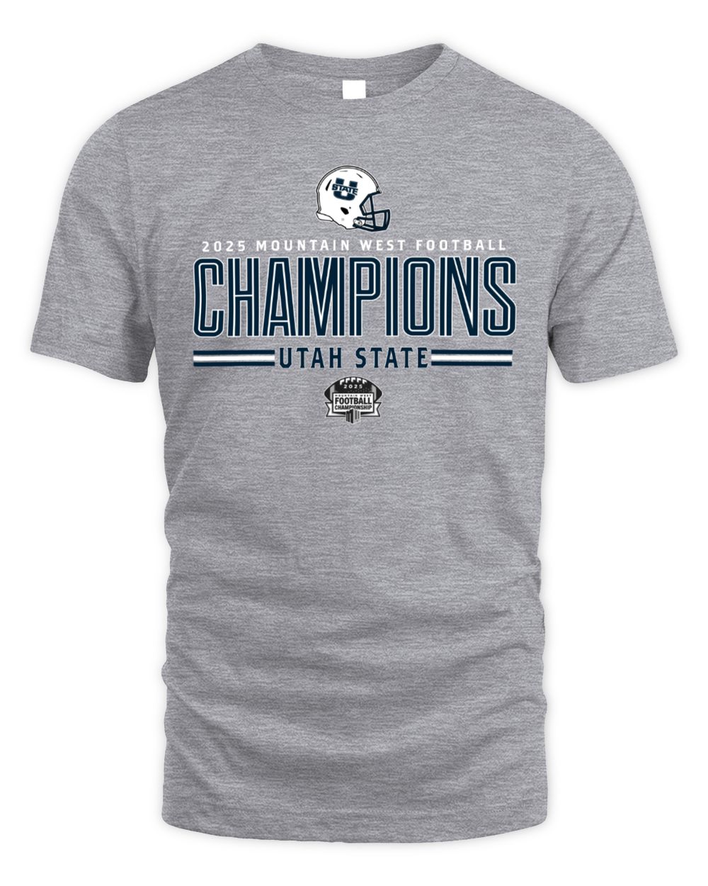 Utah State Aggies 2025 Mountain West Football Champions Helmet T-Shirt