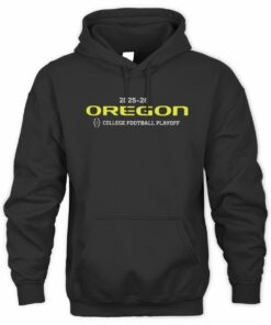 'McKenzie SewOn' Cotton Fleece Postseason 25 R2 Embroidery Oregon & College Playoffs Black Official Hoodie
