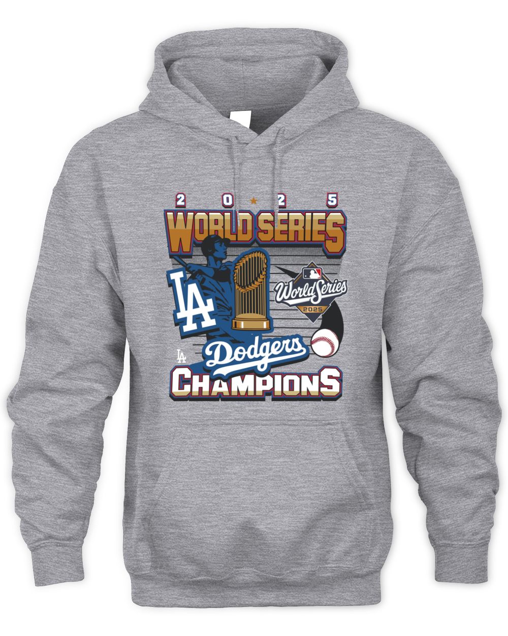 LA Dodgers World Series Champions 2025 Trophy Baseball Fan Hoodie
