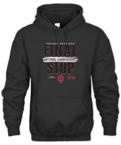 Indiana Hoosiers College Football Playoff 2026 National Championship Game Final Stop Black Oficial Hoodie