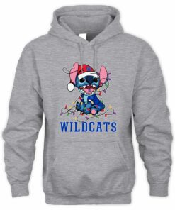 Kentucky Wildcats Stitch Santa Christmas Lights Hoodie