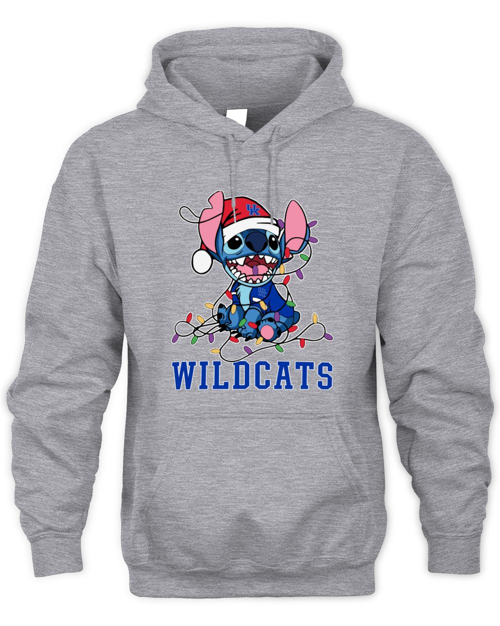 Kentucky Wildcats Stitch Santa Christmas Lights Hoodie