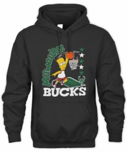 Milwaukee Bucks The Simpsons Bart Player Mashup Hoodie