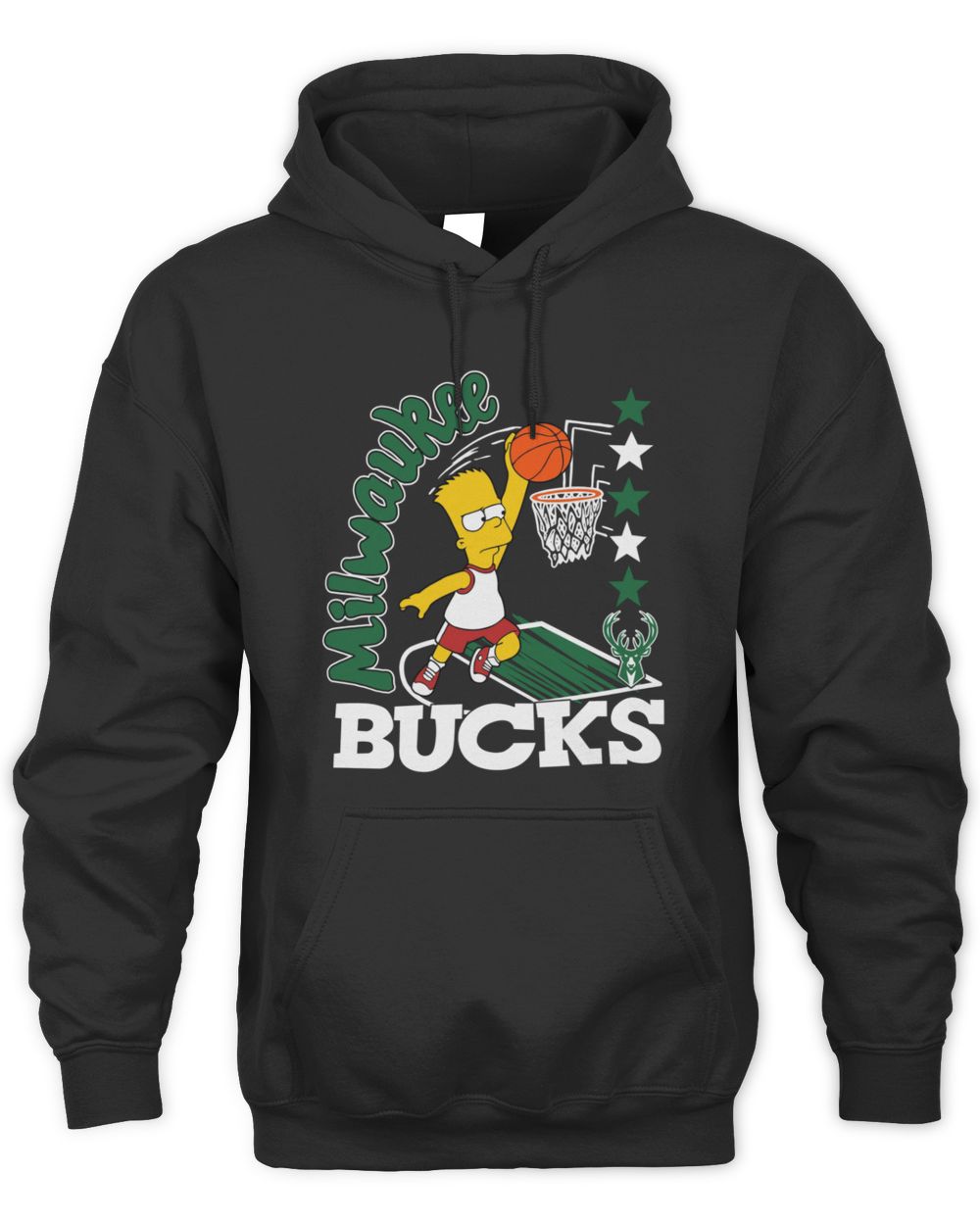 Milwaukee Bucks The Simpsons Bart Player Mashup Hoodie