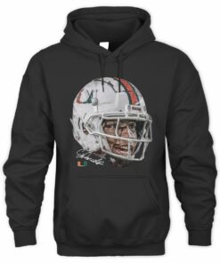 Miami Hurricanes CJ Daniels Autograph Helmet Game Face NIL Hoodie