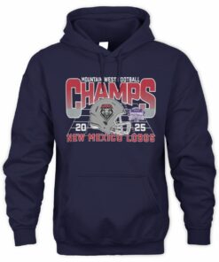 New Mexico Lobos 2025 Football Helmet Mountain West Champs Hoodie